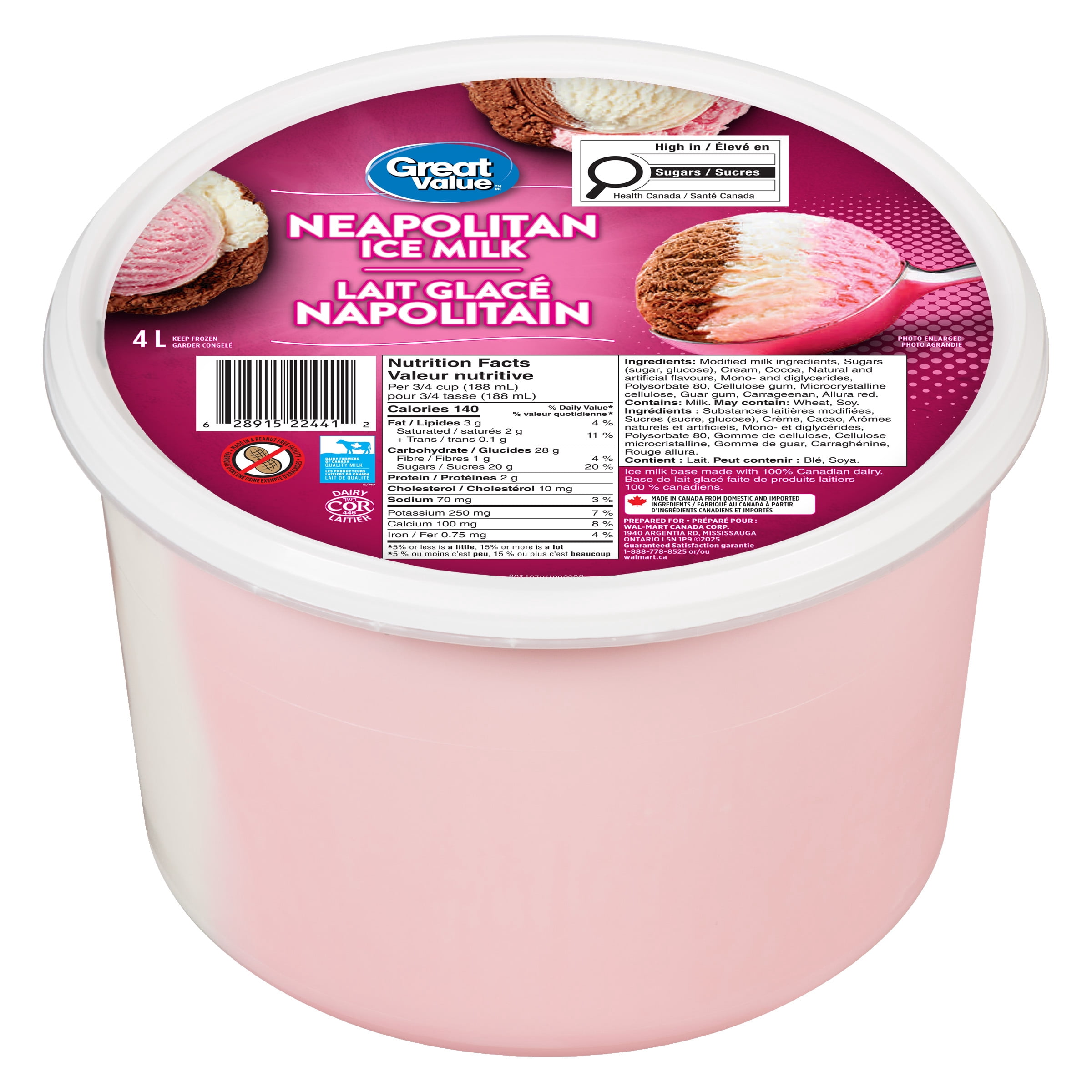 Great Value Neapolitan Ice Milk