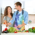thumbnail image 6 of 5 Pcs Kitchen Set Heat Resistant Oven Mitts and Non-Slip Pot Holders with Adjustable Cooking Apron Colorful Clouds over Water, 6 of 6
