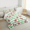thumbnail image 3 of Feelyou Red Reindeer Print Bedding Comforter Set for Kids, Green Christmas Tree Twin Comforter Sets, Stripes Geometric Reversible Bedding Set, Super Cozy Room Decor, 2 Pieces, 3 of 8