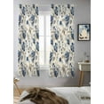 thumbnail image 5 of Blue Gray Spring Floral Curtains 72 Inch Length, Sheer Curtains for Bedroom Living Room Window Vintage Botanical Rod Pocket Voile Drapes Kitchen Curtains Small Half Window 52"x72" 2 Panels, 5 of 7