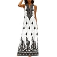 thumbnail image 1 of Vestido Cómodo de Mujer Zapatos sin Mangas Cuello en V Impreso Largo Vestido de Verano Casual, 1 of 8
