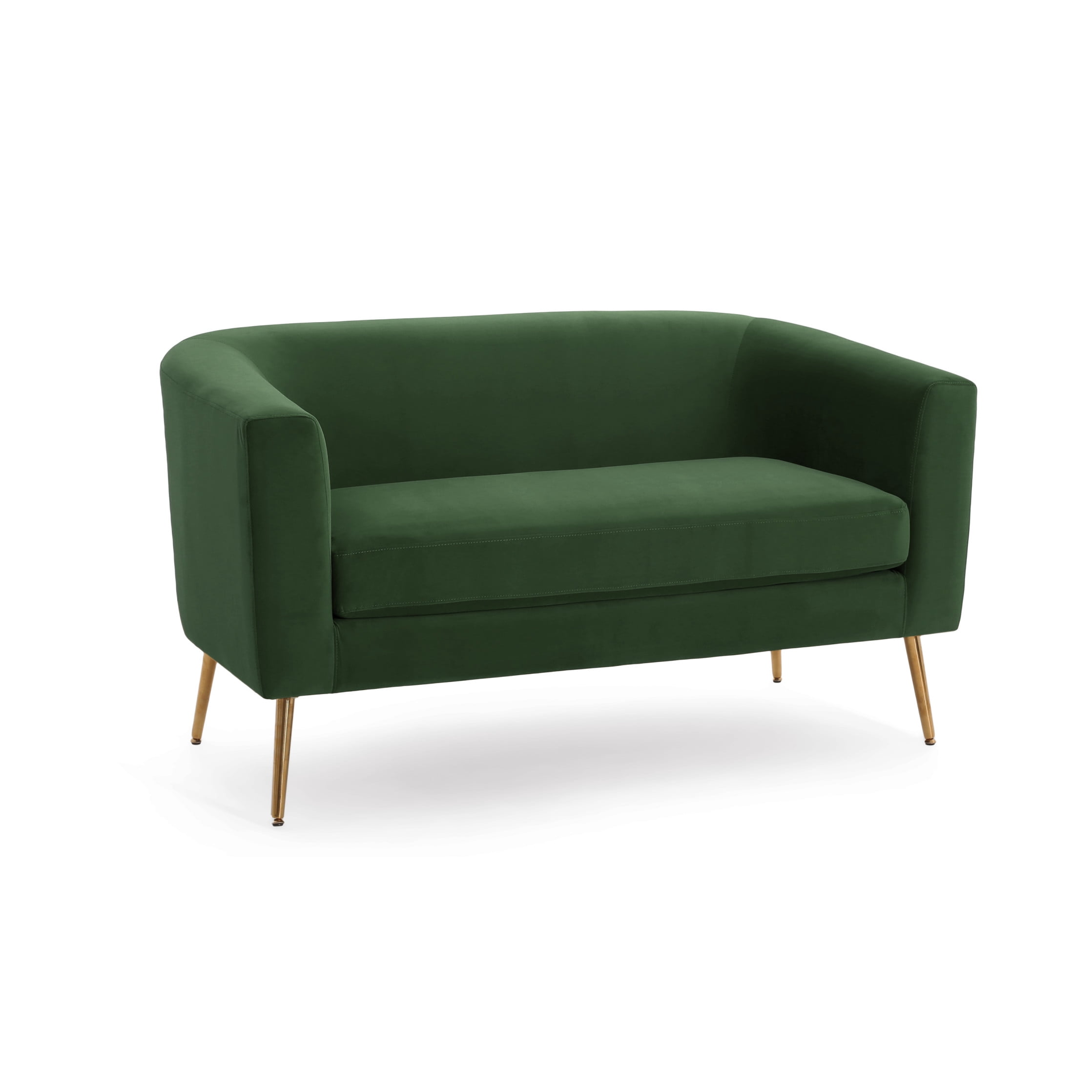 Noble House Modern Velvet Loveseat for Living Room 2 Seater, Forest Green