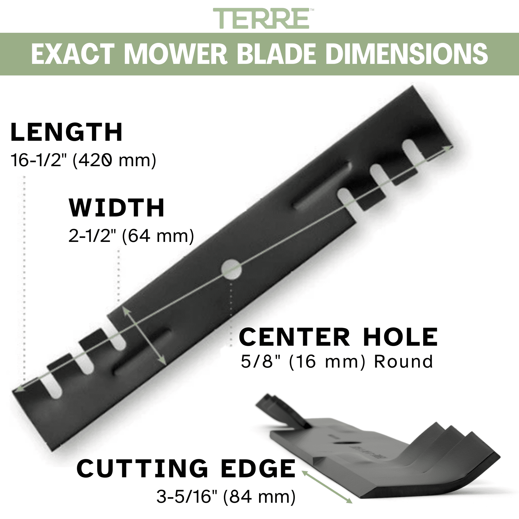 Terre Products 48-Inch Mulching Lawn Mower Blades for Gravely, Scag, Hustler, John Deere