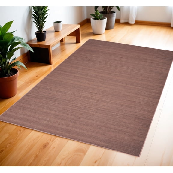 HomeRoots 552570 4 x 6 ft. Abstract Washable Rectangle Area Rug, Brown