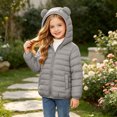 thumbnail image 5 of Edvintorg Girls Fleece Jacket Long Sleeve Loose Casual Zip up Coat Solid Color Hooded Puffer Outerwear with Pocket Teenage Girl Clothes Size 4-15, 5 of 9