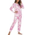 thumbnail image 5 of 2 Piece Sleepwear, Women Pajama Set Tie Dye Long Sleeve Breathable Loose Soft  For Home ANGGREK Tipo 3M, 5 of 5