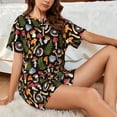 thumbnail image 4 of Hirioo Mushrooms for Women's 2 Piece Short-Sleeved Pajama PJ Sets for Women Shorts with Pockets Womens Lounge Set-Medium, 4 of 6