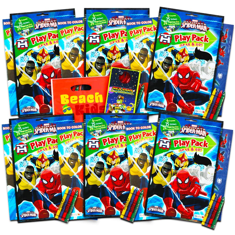 Marvel Spiderman Ultimate Party Favors Packs 6 Sets with Stickers