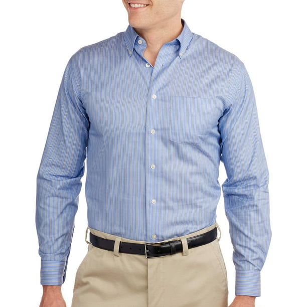GEORGE - Men's Long Sleeve No Iron Dress Shirt - Walmart.com - Walmart.com