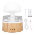 thumbnail image 1 of Humidificador Rain Cloud con 7 luces de colores, apagado automático, USB, difusor de aceites esenciales con goteo de agua y diseño de madera, con control remoto para mesita de noche., 1 of 14