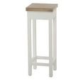 thumbnail image 4 of Comfy Cottage Pedestal Tables, Set of 2, Square Top, Fir Wood, Rustic Nut Brown Top, White Base, 31.5 and 25.5 Inches Tall, 4 of 5