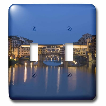 - 3dRose Italy, Florence, Ponte Vecchio Bridge, Arno River - EU16 BTH0023 - Brenda Tharp - Double Toggle Switch (lsp_82086_2)