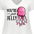 thumbnail image 4 of Inktastic You're Just Jelly with Pink Jellyfish Women's Plus Size V-Neck T-Shirt, 4 of 5