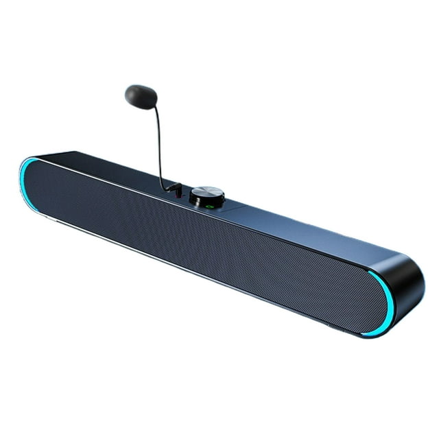 Haut-parleurs Bluetooth Sans Fil pour Portable, Mini Barre de Haut-Parleur avec Fonction Micro, Caisson de Basses Multimédia Bluetooth, Haut-Parleurs Bluetooth Portables