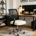 thumbnail image 5 of Stretchy Office Chair Seat Cover, XL Size in Black or Khaki, Washable Fleece Cushion Protector, 5 of 6