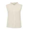 thumbnail image 3 of Bovemsi Silk Camisole Tops for Women A Versatile Sleeveless Shirt With Collar Slimming Look. Pair It Base Layer Inside Suit White Camisole, 3 of 9