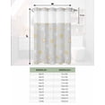 thumbnail image 6 of No Hook Shower Curtain with Snap in Liner, Christmas Gold and White Snowflake Grey Hotel Shower Curtains for Bathroom, Washable Shower Curtain Liner Set with Mesh Top Window, 48"x72", 6 of 6