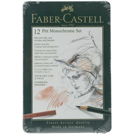 Faber-Castell - PITT Monochrome Set - 12-Piece Tin Set