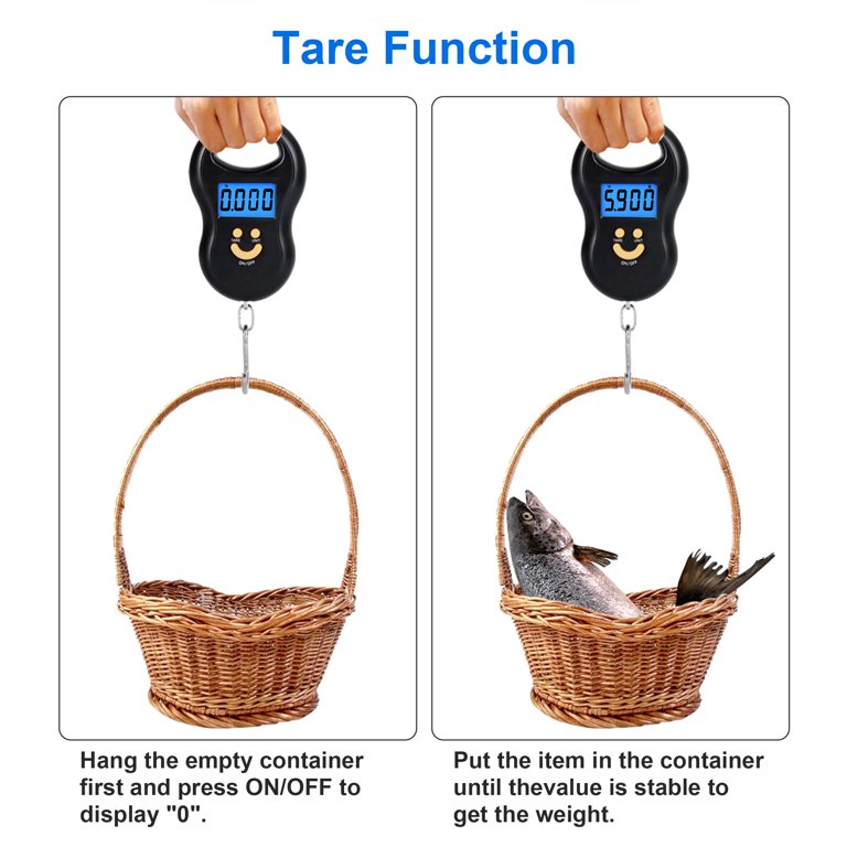 Klau Digital Hanging Scale - 100 Lb Capacity With Backlight LCD For Fishing, Hunting & Luggage