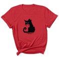 thumbnail image 2 of Pntutb - Camiseta con estampado de letras de gato negro informal de Halloween para mujer, blusa con cuello redondo Pntutb Pntutb-5511, 2 of 3