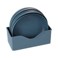 thumbnail image 1 of Set of 5 Plastic Plates With Holder Durable Shatterproof Deep Plates Solid, 1 of 3