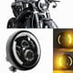 thumbnail image 4 of Universal 7.5 Inch Led Retro Bucket Motorcycle Modified Headlight Hi/lo Beam Drl And Matte Black Headlight Housing With Bracket, 4 of 4