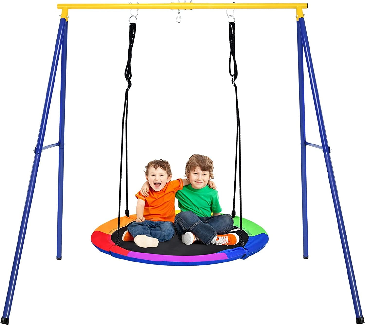 550lbs Swing Frame Stand with 40'' Saucer Swing, AFrame Swing Sets for