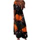 thumbnail image 1 of Vestido largo de manga corta de Halloween de encaje con cuello en V informal con estampado de verano para mujer a la moda Fridja bnh6177, 1 of 5