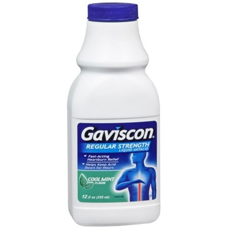 - Gaviscon Liquid Regular Strength Cool Mint Flavor 12 oz (Pack of 4)