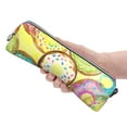 thumbnail image 4 of XMXT Leather Pencil Case, Watercolor Donut Pattern Large Capacity Pencil Pouch for Student Teens Women, 4 of 9