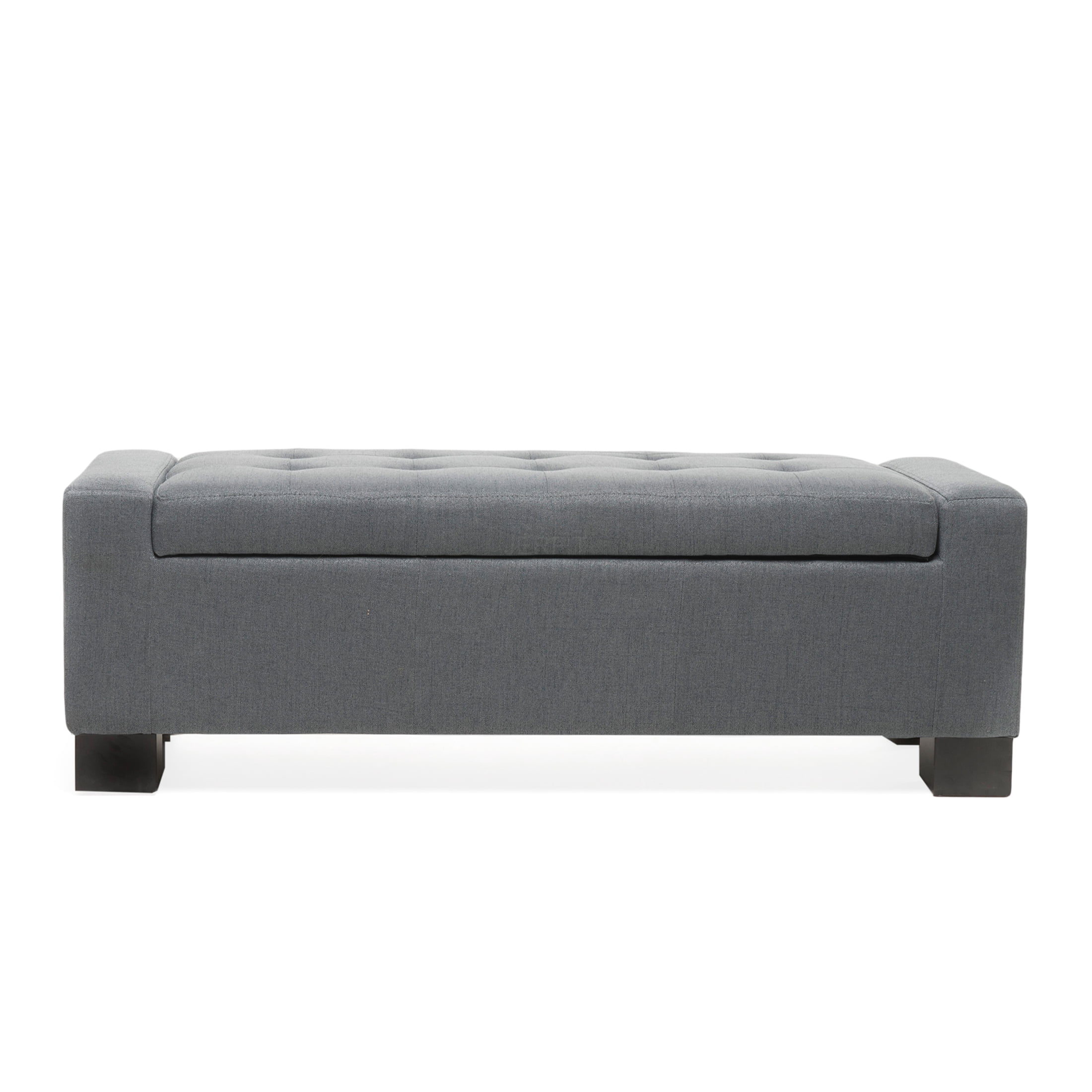 JERFIT Storage Ottoman Bench with Lift Top, Grey Polyester Upholstered Ottoman for Living Room, Foot Rest Stool with Hidden Storage for Bedroom, Office