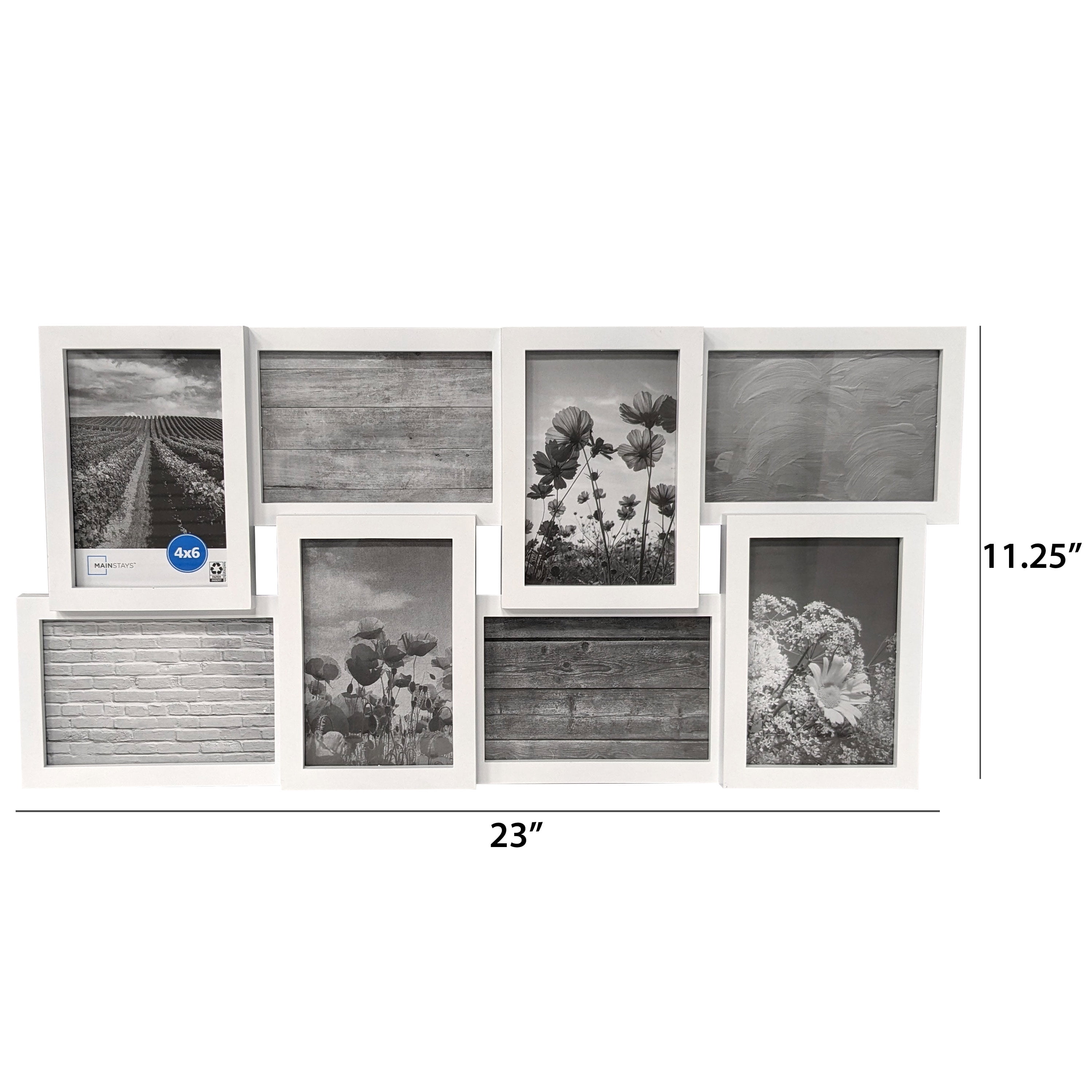 Mainstays – 4x6 Picture Frame – White Gallery 8 Photo Linear Program Wall Photo Frame
