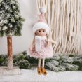 thumbnail image 5 of Adornos navideños Colgantes Papá Noel Muñeco de nieve Alce Colgante de peluche Gorro de peluche rosa Bufanda Colgante de ángel de niña Adorno para árbol de Navidad, 5 of 5
