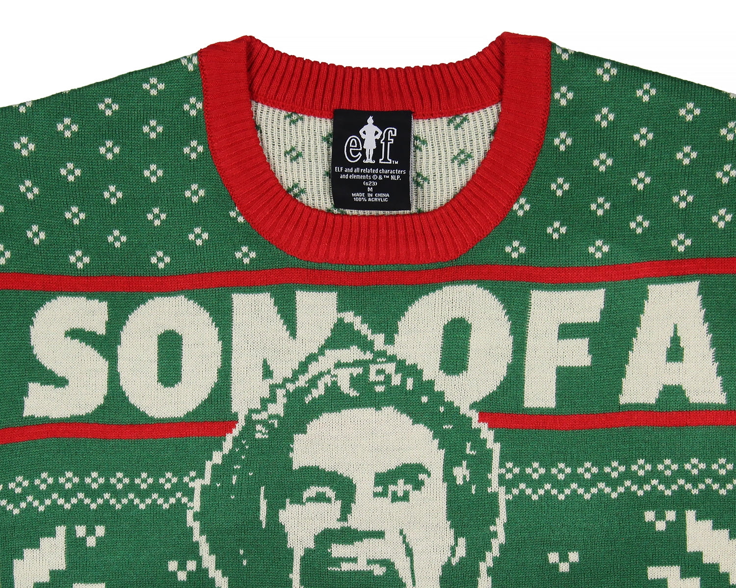 ELF The Movie Men's Buddy Son of a Nutcracker Ugly Christmas Adult Holiday Knit Pullover Sweater
