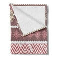 thumbnail image 2 of Zambia Soft Flannel Fleece Throw Blanket, Antique Traditional in Earthen Tones with Sun Boho Pattern, Cozy Plush for Indoor and Outdoor Use, 60" x 80", Dried Rose Yellow, by Ambesonne, 2 of 5