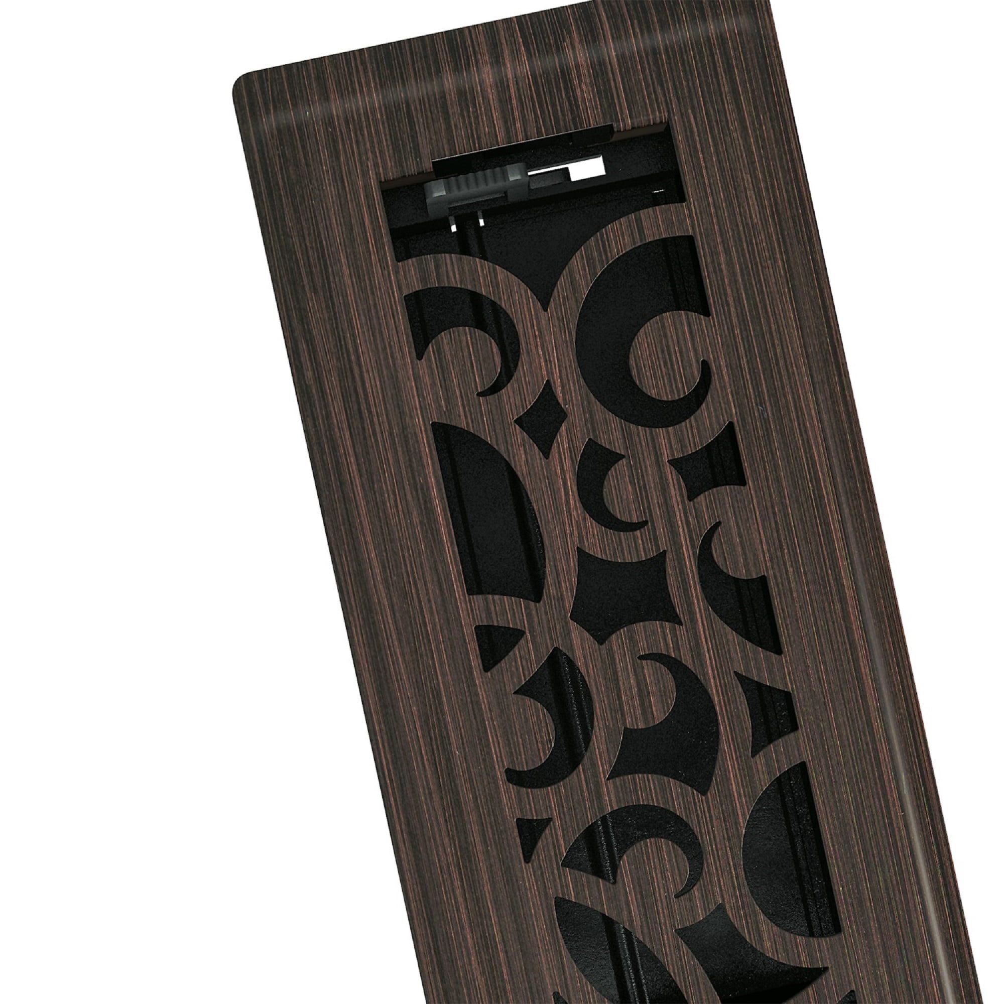 2in x 12in Wonderland Style Oil Rubbed Bronze Metal Heating and Cooling Air Floor Register (2 PACK) - Overall 3 7/16" x 13 1/8"