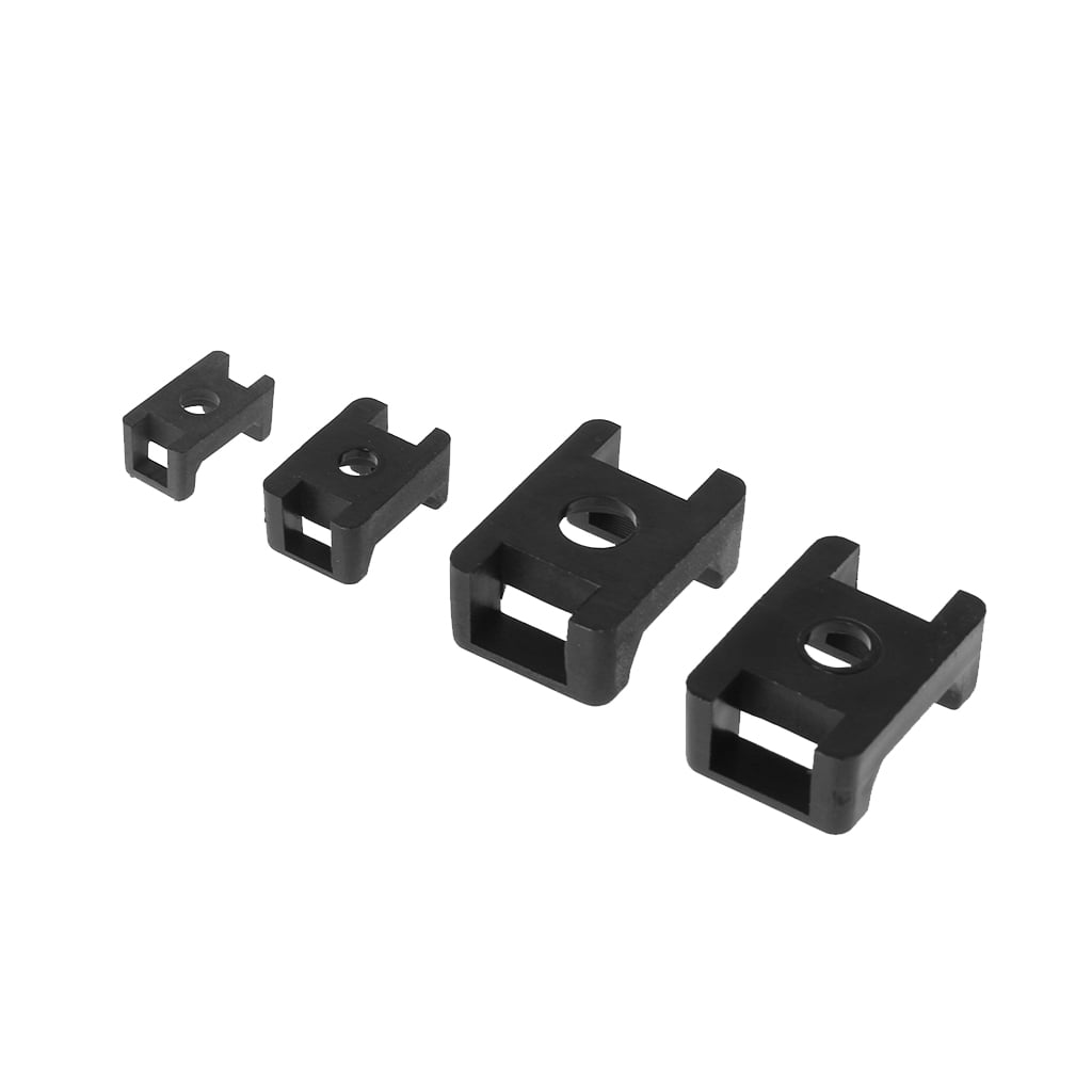 100 Pcs Screw Fixed Black Plastic 5mm Cable Tie Mount Saddle Wire Holder 