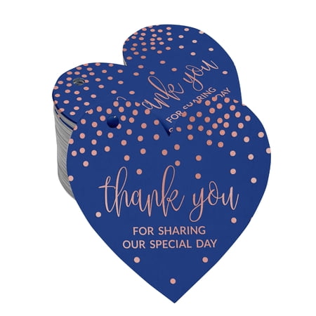 Inkdotpot Thank You For Sharing Our Special Day Bridal Shower-Baby Shower-Retirement-Wedding-Birthday Bottle Tag Real Rose Gold Foil Favor Hang Tags Pack Of 50