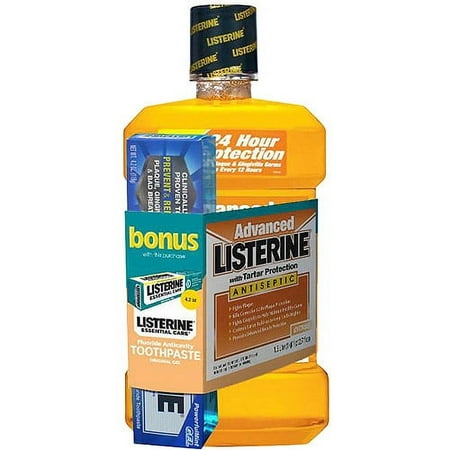 Listerine Advanced Citrus Mouthwash With LEC Toothpaste, 1ct