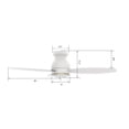 thumbnail image 2 of Smaair Flush Mount Indoor Ceiling Fan with LED Light and Remote, 52" 3 Blade, 2 of 8
