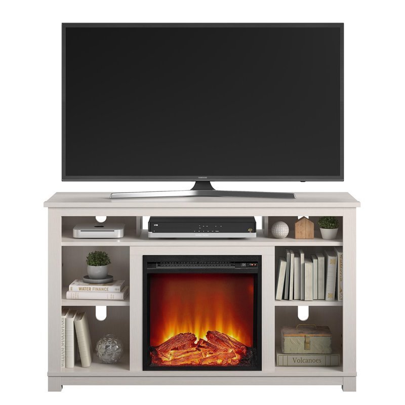 Beaumont Lane Electric Fireplace Heater Tv Stand Console Up To 55 In Ivory Pine 7657