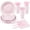 Light Pink, variant on 175 Pcs Gingham Party Supplies Include Yellow Gingham Plates and Napkins Cups Plastic Cutlery Disposable Yellow Checkered Plates Set for Golf Master Party, Picnic, Baby Shower