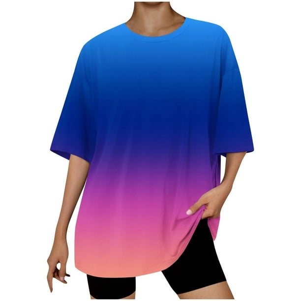 Camiseta Corta con Cuello Redondo Y Gota Del Hombro para las Mujeres