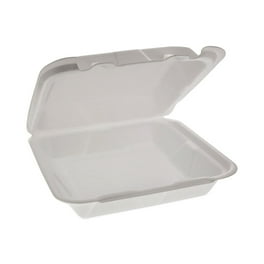 Foam Hinged Lid Container, Dual Tab Lock Happy Face, 8 x 7.75 x 2.25, White, 200/Carton Foam Hinged Lid Container, Dual Tab Lock Happy Face, 8 x 7.75 x 2.25, White, 200/Carton