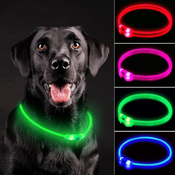 EVERBETTERUS USB Rechargeable Flash Dog Necklace Light, Pet Safety Collar Makes Your Beloved Dogs Be Seen at Night for Small Medium Large Dogs