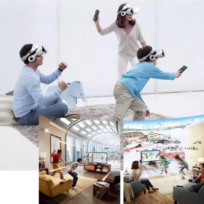 2025 Blu-ray VR Glasses Virtual Reality Headset for IOS or Android Compatible 4.7-6.5 inch,Adjustable Virtual Reality 3D Glasses Headset Helmets with Controller, for Games & Movies-Free Surprise Gift
