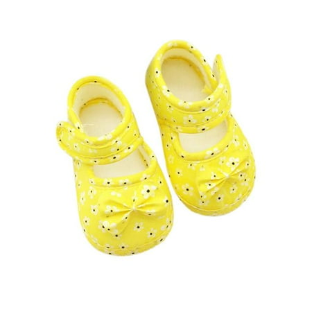 

nsendm Dinosaur Shoes for Boys Kids Printing YE Bowknot Baby 12 Shoes Cloth Baby Shoes Shoes Yellow 12
