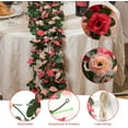 thumbnail image 3 of Flower Garland Rose Vines, 5 Strands Ft Flowers Vines for Bedroom with 33 Ft/LED String Lights, Rose Flower Garland Decoration, Rose Floral Garland for Room Table Wedding Decor, 3 of 5