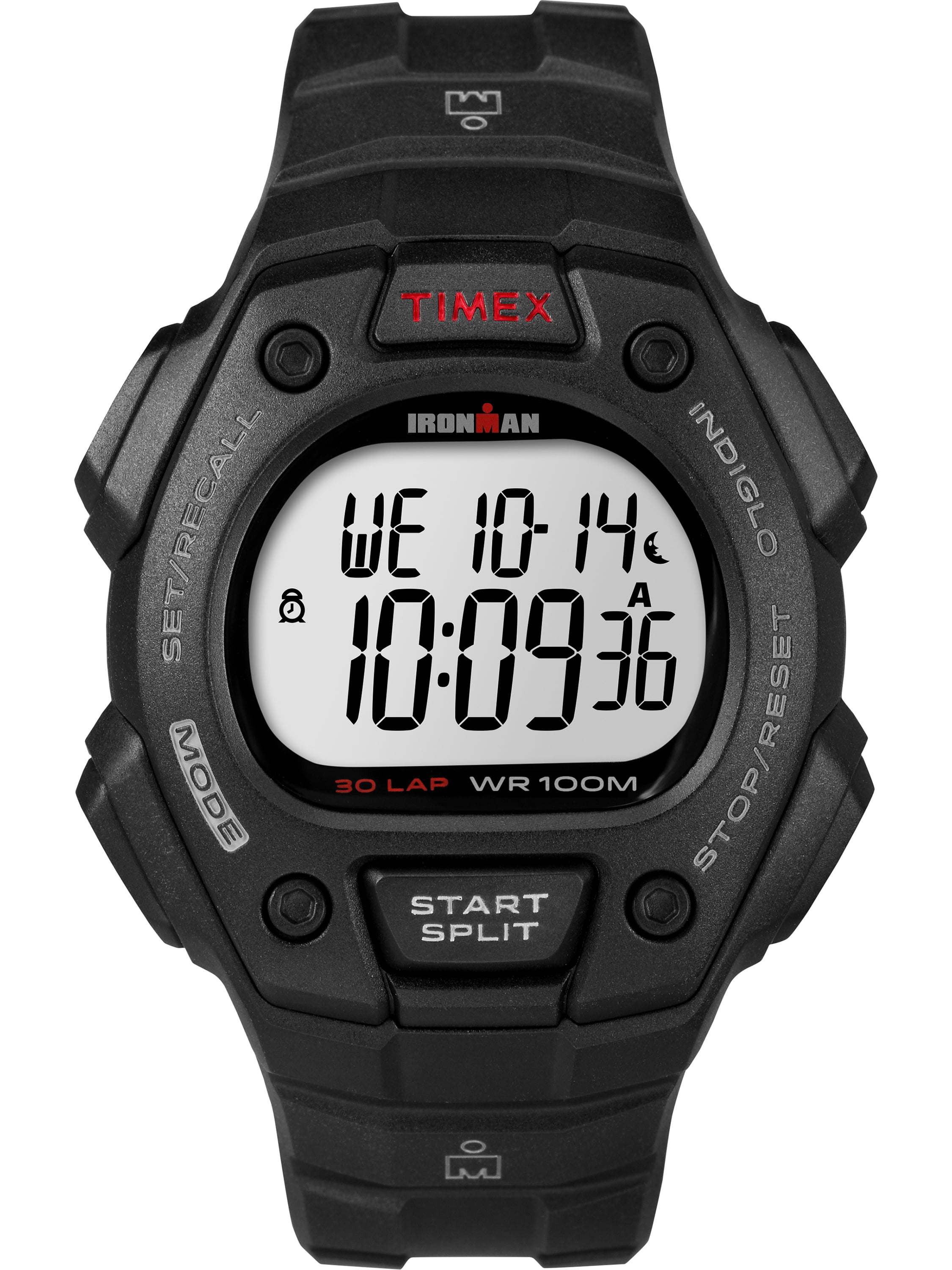 TIMEX Men's IRONMAN Classic 30 Black/Red 38mm Sport Watch, Resin Strap -  
