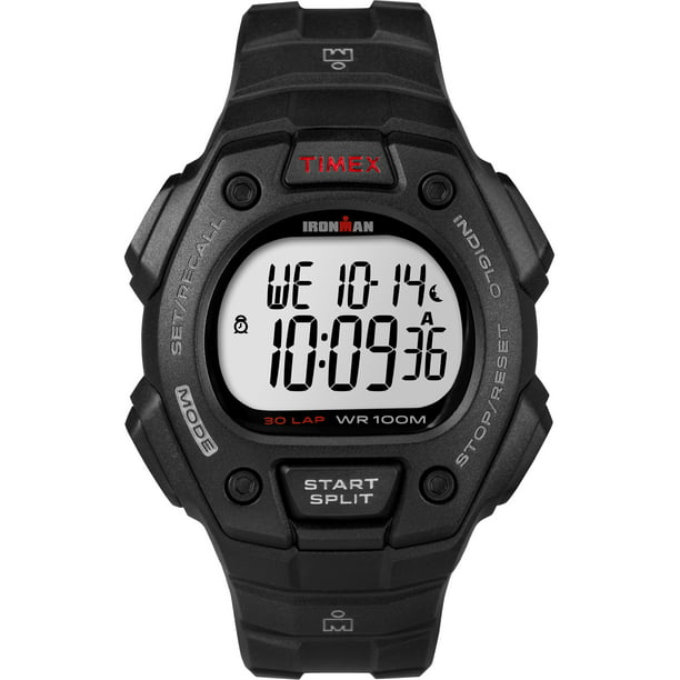 TIMEX Men's IRONMAN Classic 30 Black/Red 38mm Sport Watch, Resin Strap -  